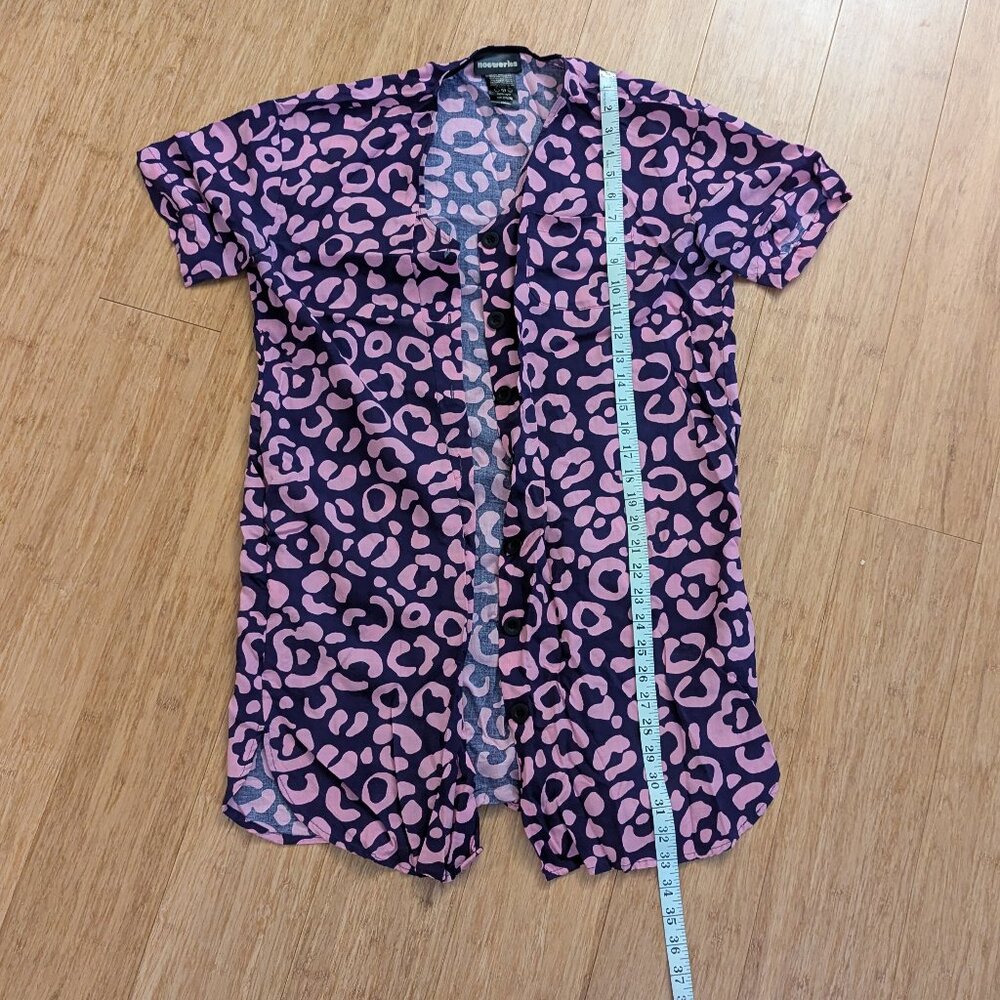 NOOWORKS Annie Leopard / Cheetah Spot Dress Pink Purple Medium - Picture 2 of 6
